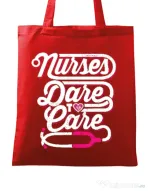 Sacosa din panza Dare to care Rosu