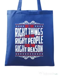 Sacosa din panza Do the right things Albastru regal
