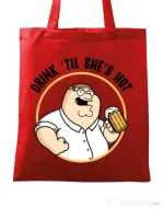 Sacosa din panza Drink til she is hot Rosu