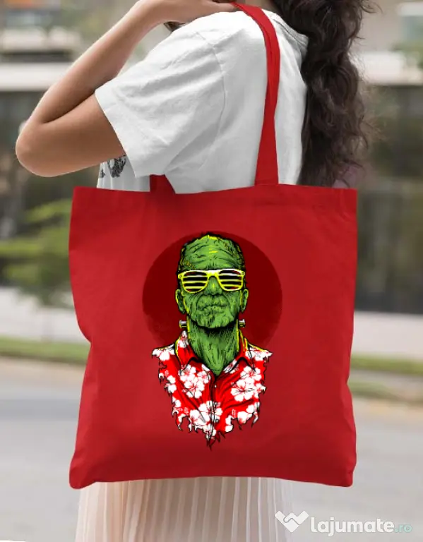 Sacosa din panza Frank holiday Rosu