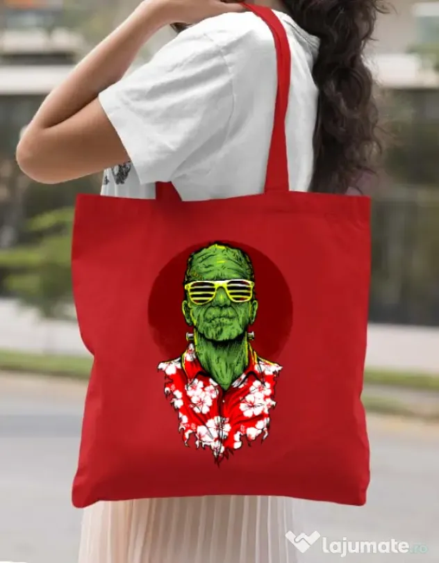 Sacosa din panza Frank holiday Rosu