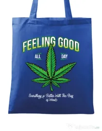Sacosa din panza Good ganja Albastru regal