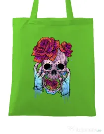 Sacosa din panza Hand skull Verde mar