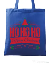 Sacosa din panza Ho ho ho Merry Christmas Albastru regal