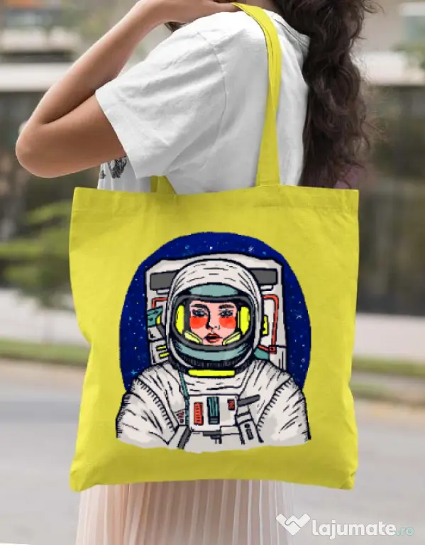 Sacosa din panza I need some space Galben