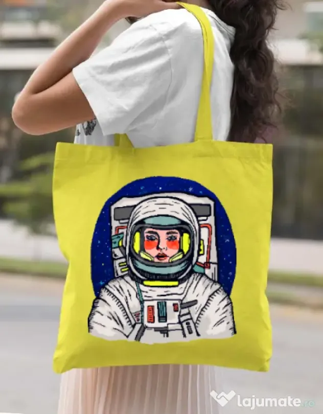 Sacosa din panza I need some space Galben