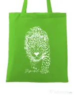 Sacosa din panza Jaguarul Alb Verde mar