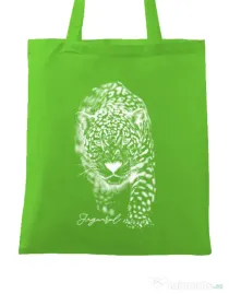 Sacosa din panza Jaguarul Alb Verde mar