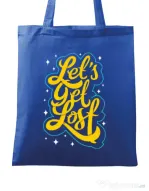 Sacosa din panza Let\'s get lost Albastru regal
