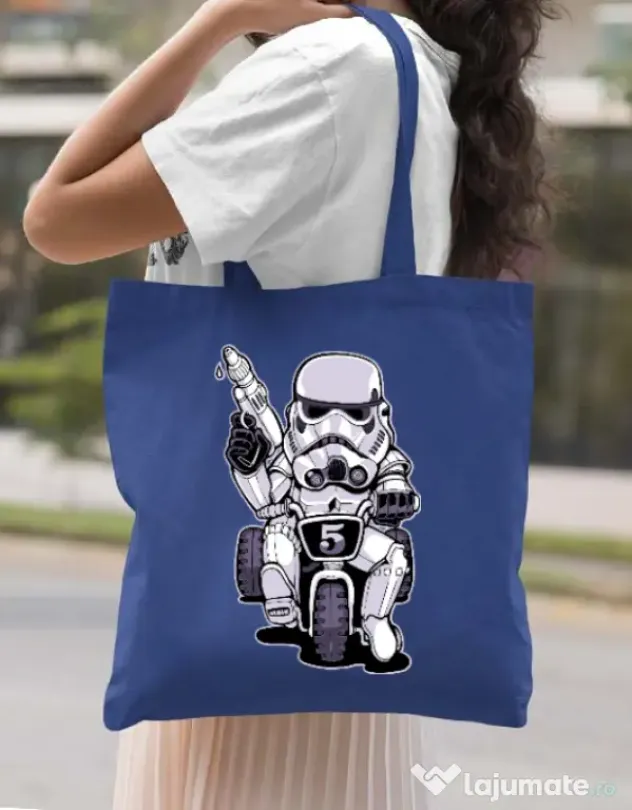 Sacosa din panza Little tooper Albastru regal