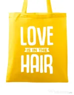 Sacosa din panza Love is in the hair Galben