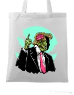 Sacosa din panza Make zombies great again Alb
