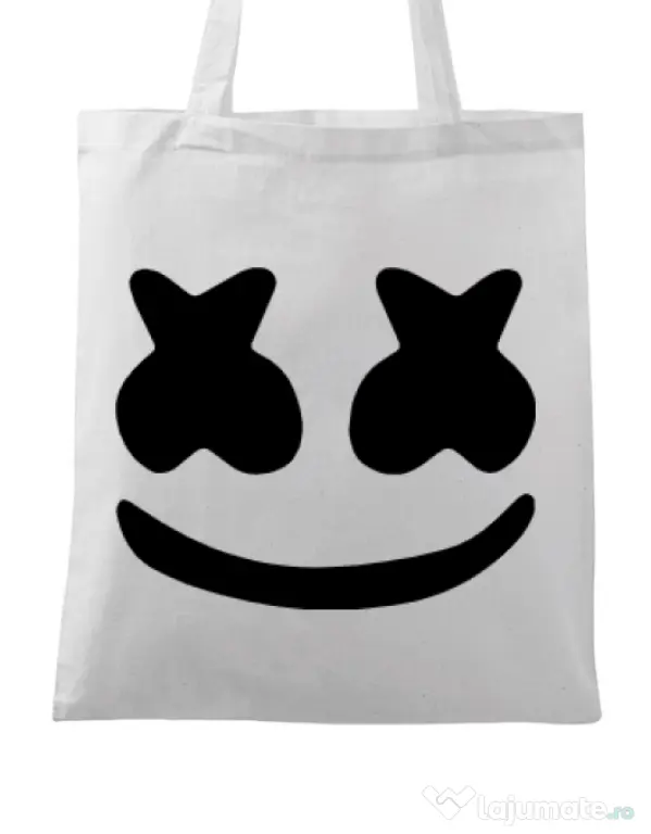 Sacosa din panza Marshmello Alb