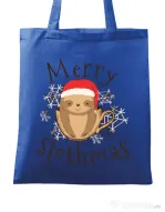 Sacosa din panza Merry slothmas Albastru regal