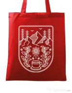 Sacosa din panza Natural coffee Rosu