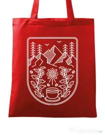 Sacosa din panza Natural coffee Rosu