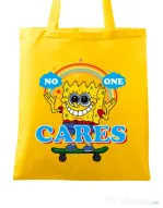 Sacosa din panza No one cares Galben