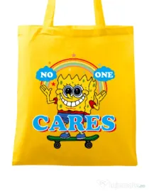 Sacosa din panza No one cares Galben