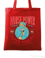 Sacosa din panza Nurse power Rosu