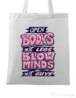 Sacosa din panza Open books Alb