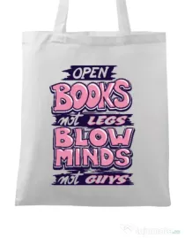 Sacosa din panza Open books Alb