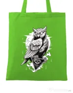 Sacosa din panza Owl Verde mar