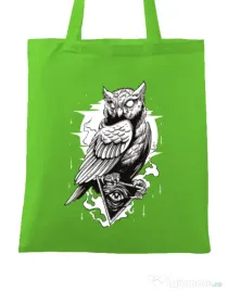 Sacosa din panza Owl Verde mar