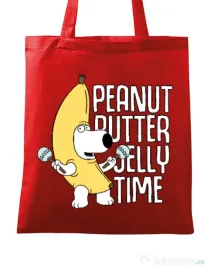 Sacosa din panza Peanut butter jelly time Rosu