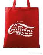 Sacosa din panza Powered by caffeine Rosu