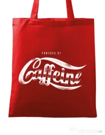 Sacosa din panza Powered by caffeine Rosu