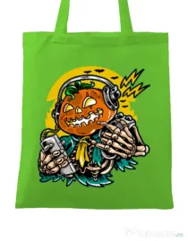 Sacosa din panza Pumpkin Music Verde mar