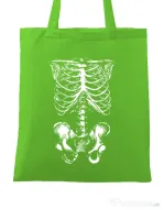 Sacosa din panza Ribcage Verde mar