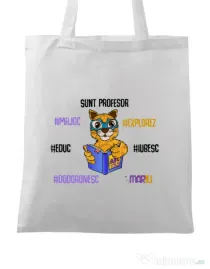 Sacosa din panza Sacoșa profesor Alb