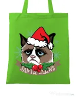Sacosa din panza Santa Claws Verde mar