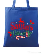 Sacosa din panza Santas favorite Albastru regal