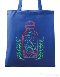Sacosa din panza Shark in a bottle Albastru regal