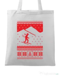 Sacosa din panza Ski trip Alb