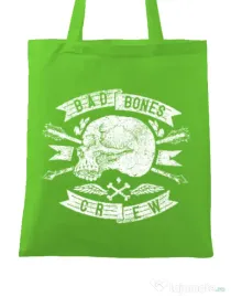 Sacosa din panza Skull symbol Verde mar
