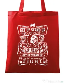 Sacosa din panza Stand up for your rights Rosu
