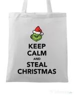Sacosa din panza Steal Christmas Alb