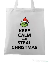 Sacosa din panza Steal Christmas Alb