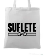 Sacosa din panza Suflete Alb