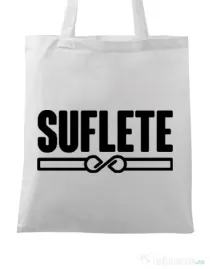 Sacosa din panza Suflete Alb