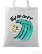 Sacosa din panza Summer Beach Alb