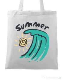 Sacosa din panza Summer Beach Alb