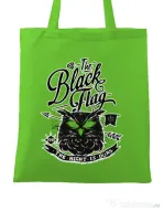 Sacosa din panza The black flag owl Verde mar