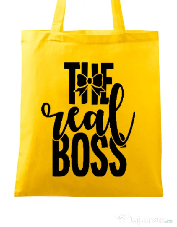 Sacosa din panza The real boss Galben