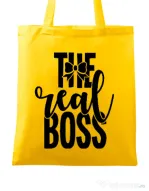 Sacosa din panza The real boss Galben