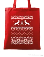 Sacosa din panza Ugly sweater Rosu