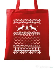 Sacosa din panza Ugly sweater Rosu